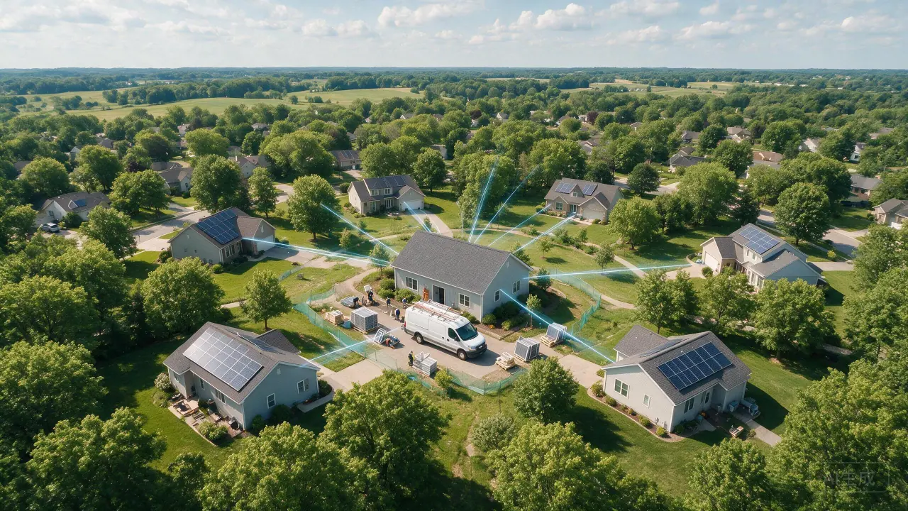 A local installer team serving nearby solar homes across its service area